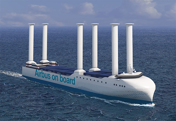 rendering of the new vessel, chartered by Airbus and operated by Louis Dreyfus Armateurs. Copyright Louis Dreyfus Armateurs / Airbus
